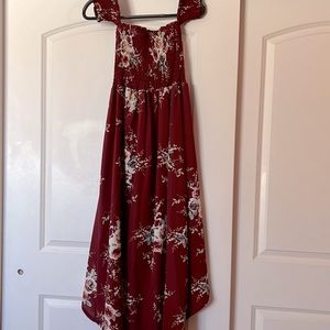 Floral high low off the shoulder dress